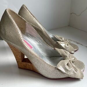 Betsey Johnson Metallic Wedges size 10